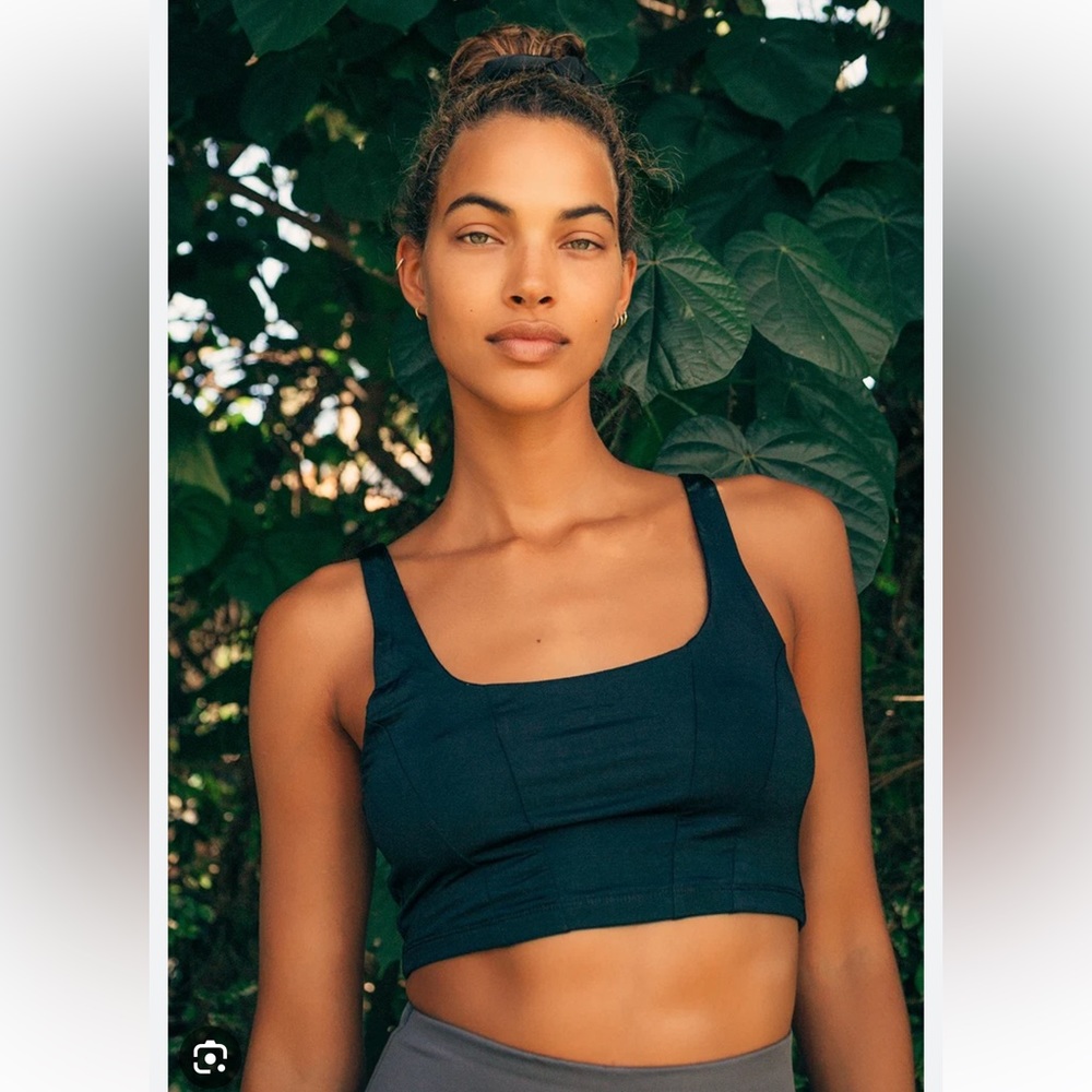 Free People Intimately Square Neck Brami Bra / Cami Top in Black